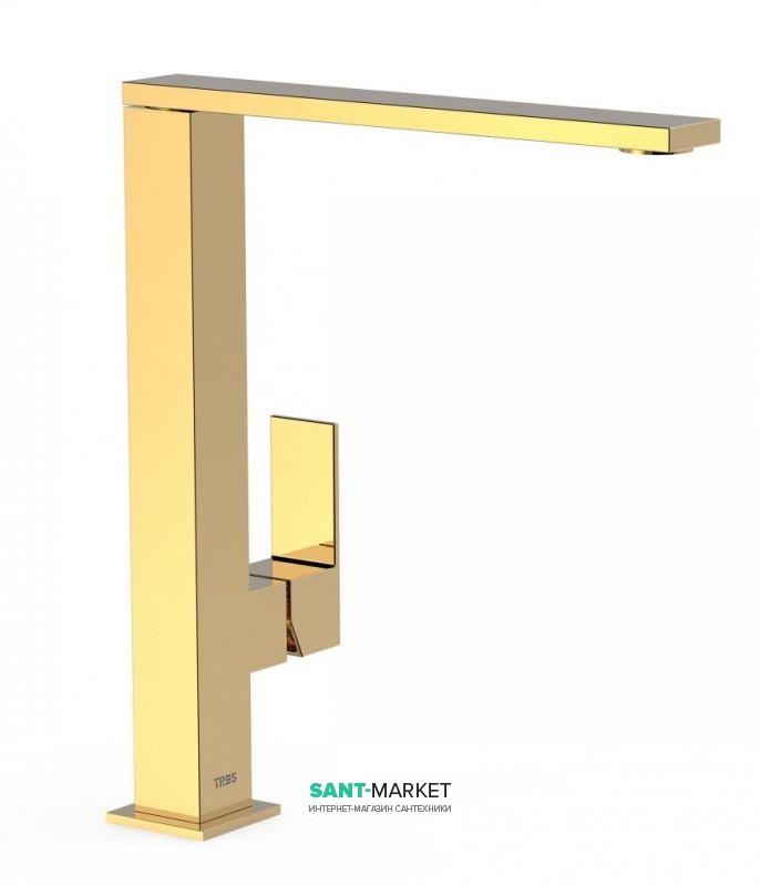 Змішувач для раковини Tres Cuadro colors одноважільний золото 00648501OR