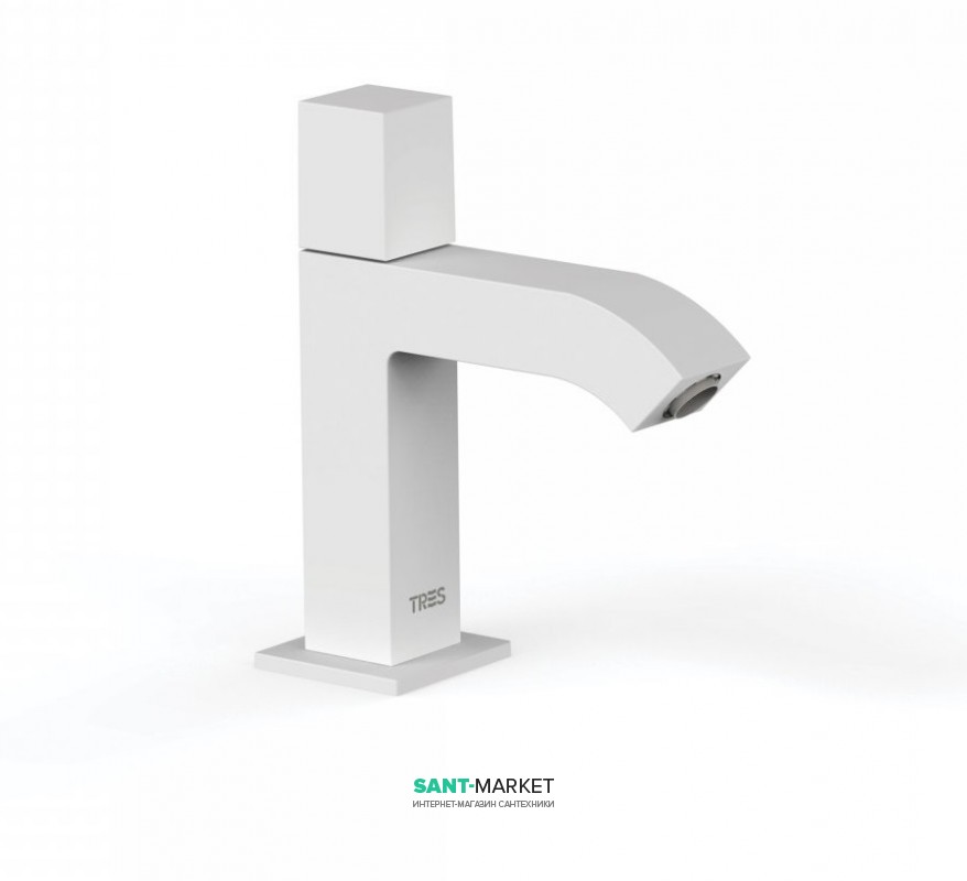 Кран для раковини Tres Cuadro colors для холодної води одновентильний  білий матовий 00750301BM