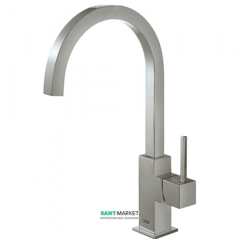 Змішувач для кухні Tres Top Tres colors одноважільний сталь 53049703