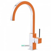 Смеситель для кухни Tres Top Tres colors однорычажный оранжевый/хром 130497NA