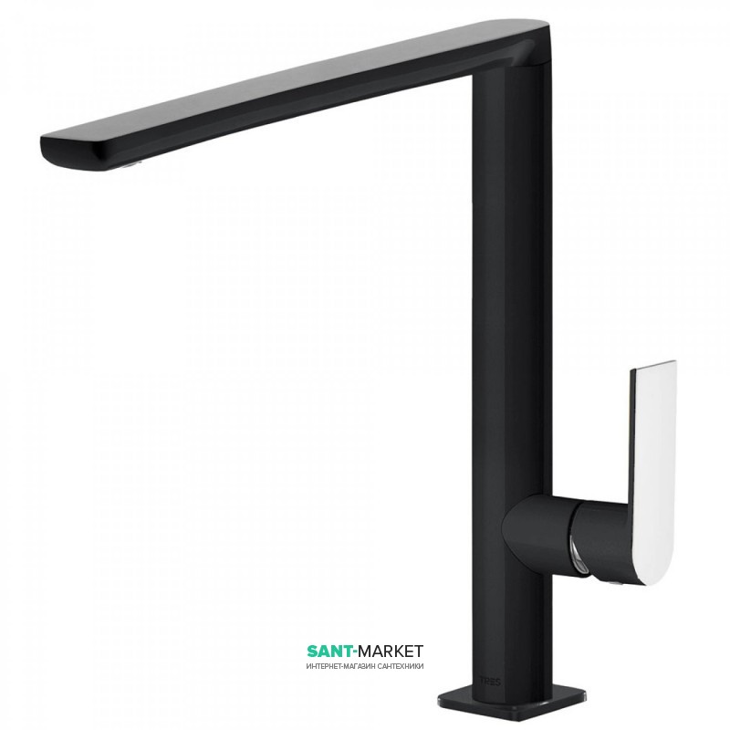 Смеситель для кухни Tres Top Tres colors однорычажный черный/хром 20044001NE