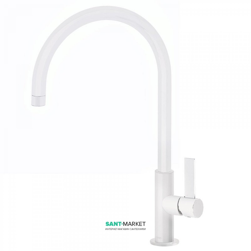 Смеситель для кухни Tres Top Tres colors однорычажный белый матовый 20544001BM