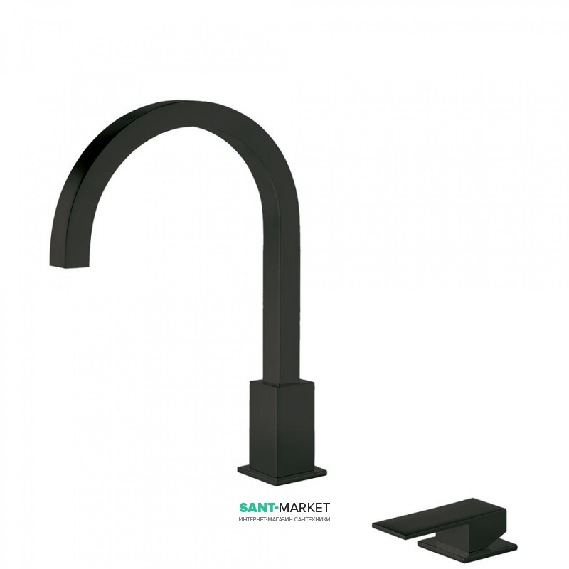 Смеситель для раковины Tres Cuadro сolors консольный однорычажный черный матовый 00610503NM