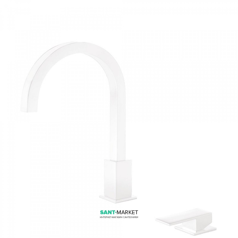 Змішувач для раковини Tres Cuadro colors консольний одноважільний білий матовий 00610503BM