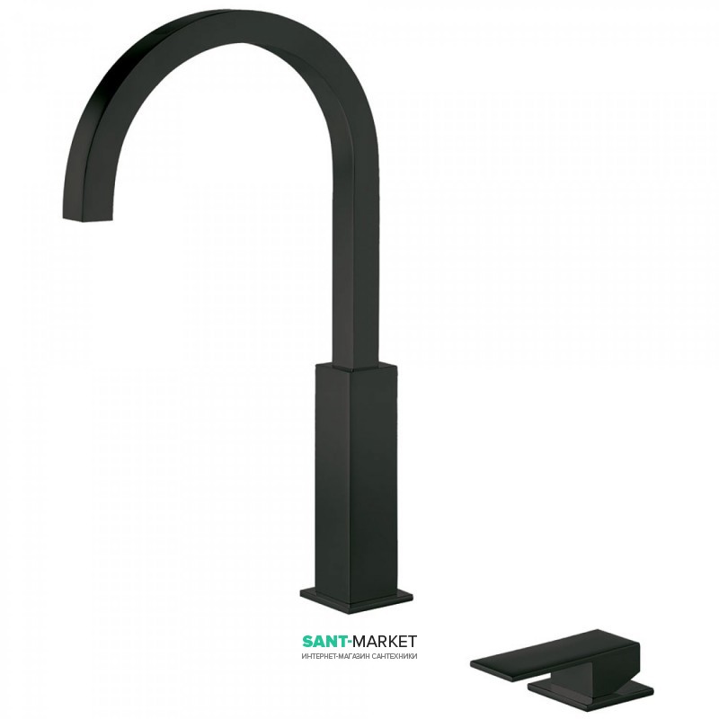 Смеситель для раковины Tres Cuadro сolors консольный однорычажный черный матовый 00610504NM