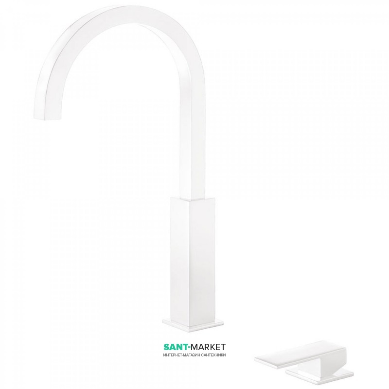 Смеситель для раковины Tres Cuadro сolors консольный однорычажный белый матовый 00610504BM