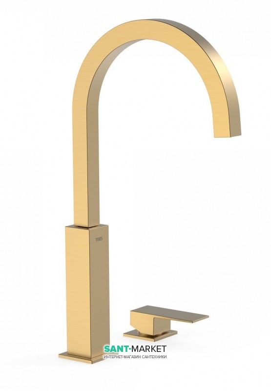 Змішувач для раковини Tres Cuadro colors консольний одноважільний золото матовий 00610504OM