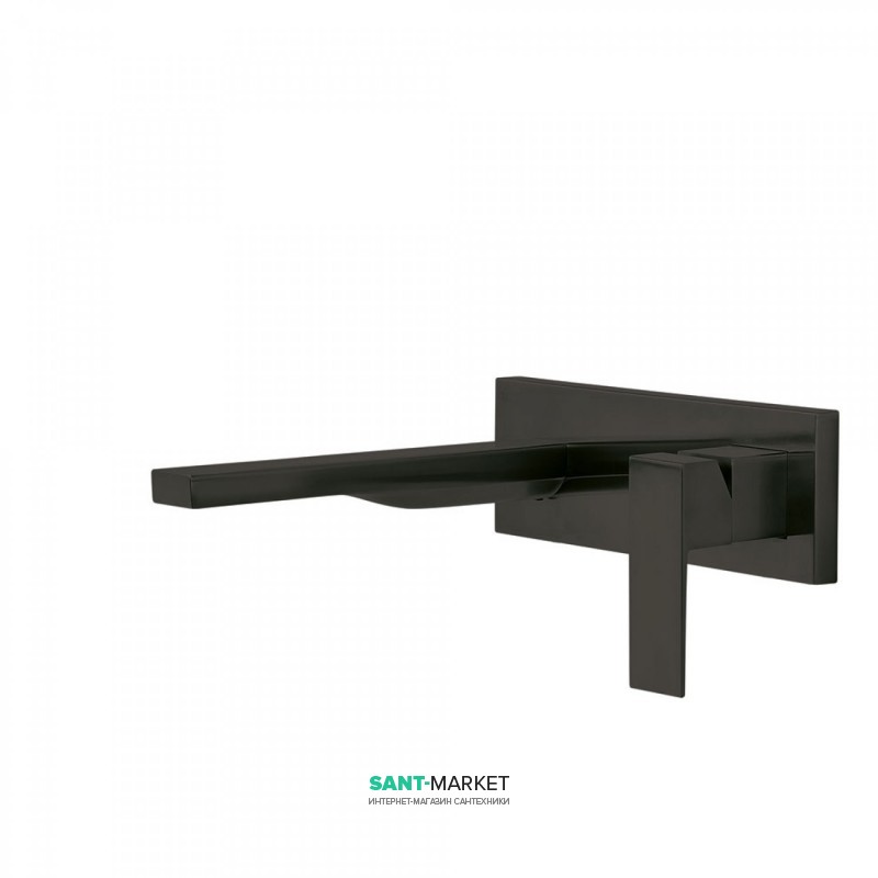 Смеситель для раковины Tres Cuadro сolors настенный однорычажный черный матовый 00620003NM