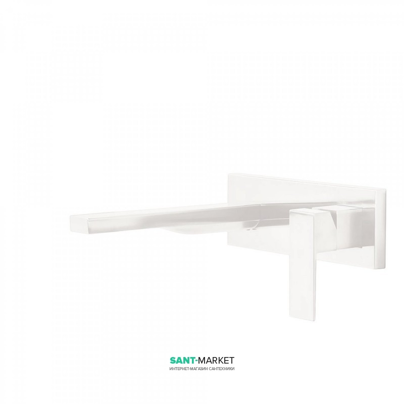 Смеситель для раковины Tres Cuadro сolors настенный однорычажный белый матовый 00620003BM