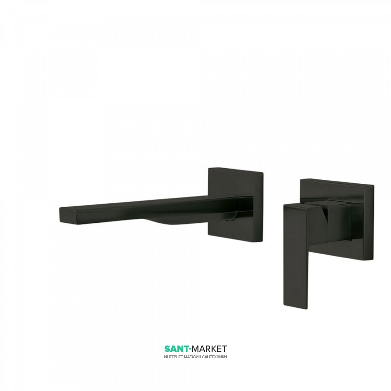 Смеситель для раковины Tres Cuadro сolors настенный однорычажный черный матовый 00620012NM