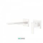 Смеситель для раковины Tres Cuadro сolors настенный однорычажный белый матовый 00620012BM