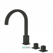 Змішувач для ванної Tres Cuadro colors двовентильний монтаж на борт ванни чорний матовий 00810503NM