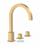 Смеситель для ванной Tres Cuadro colors двухвентильный монтаж на борт ванны золото матовый 00810503OM