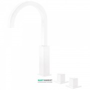 Смеситель для ванной Tres Cuadro colors двухвентильный монтаж на борт ванны белый матовый 00810504BM