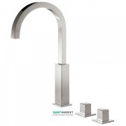 Смеситель для ванной Tres Cuadro colors двухвентильный монтаж на борт ванны сталь 00810504AC