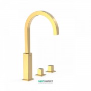 Смеситель для ванной Tres Cuadro colors двухвентильный монтаж на борт ванны золото 00810504OR