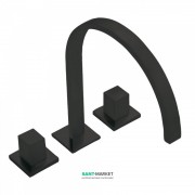 Смеситель для ванной Tres Cuadro colors двухвентильный монтаж на борт ванны черный матовый 00810501NM