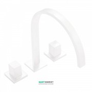 Смеситель для ванной Tres Cuadro colors двухвентильный монтаж на борт ванны белый матовый 00810501BM