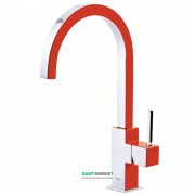 Смеситель для кухни Tres Top Tres colors однорычажный красный/хром 130497RO