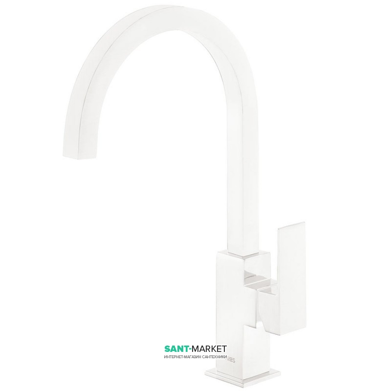 Змішувач для раковини Tres Cuadro colors одноважільний білий матовий 00660702BM