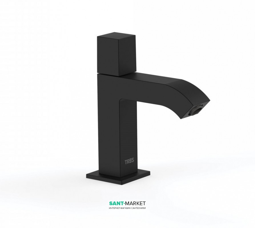 Кран для раковины Tres Cuadro сolors для холодной воды одновентильный черный матовый 00750301NM