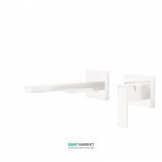 Смеситель для раковины Tres Cuadro сolors настенный однорычажный белый матовый 00620012BM