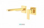 Смеситель для раковины Tres Cuadro сolors настенный однорычажный золото 00620012OR