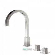 Змішувач для ванної Tres Cuadro colors двовентильний монтаж на борт ванни сталь 00810503AC