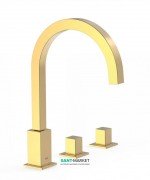 Смеситель для ванной Tres Cuadro colors двухвентильный монтаж на борт ванны золото 00810503OR