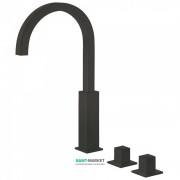 Смеситель для ванной Tres Cuadro colors двухвентильный монтаж на борт ванны черный матовый 00810504NM