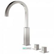 Змішувач для ванної Tres Cuadro colors двовентильний монтаж на борт ванни сталь 00810504AC