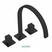 Смеситель для ванной Tres Cuadro colors двухвентильный монтаж на борт ванны черный матовый 00810501NM