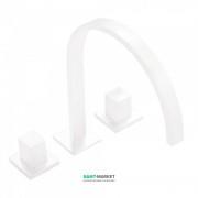 Смеситель для ванной Tres Cuadro colors двухвентильный монтаж на борт ванны белый матовый 00810501BM