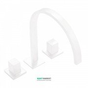 Смеситель для ванной Tres Cuadro colors двухвентильный монтаж на борт ванны белый матовый 00810501BM