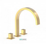 Смеситель для ванной Tres Cuadro colors двухвентильный монтаж на борт ванны золото 00810501OR