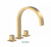 Смеситель для ванной Tres Cuadro colors двухвентильный монтаж на борт ванны золото матовый 00810501OM