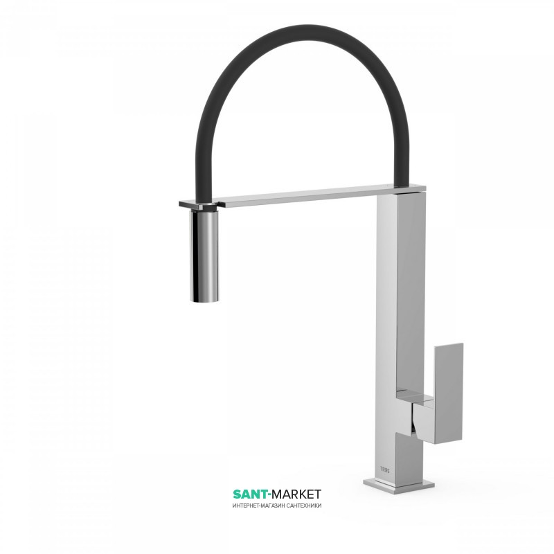 Смеситель для кухни Tres  Cuadro Tres с выдвижной лейкой хром 00648701