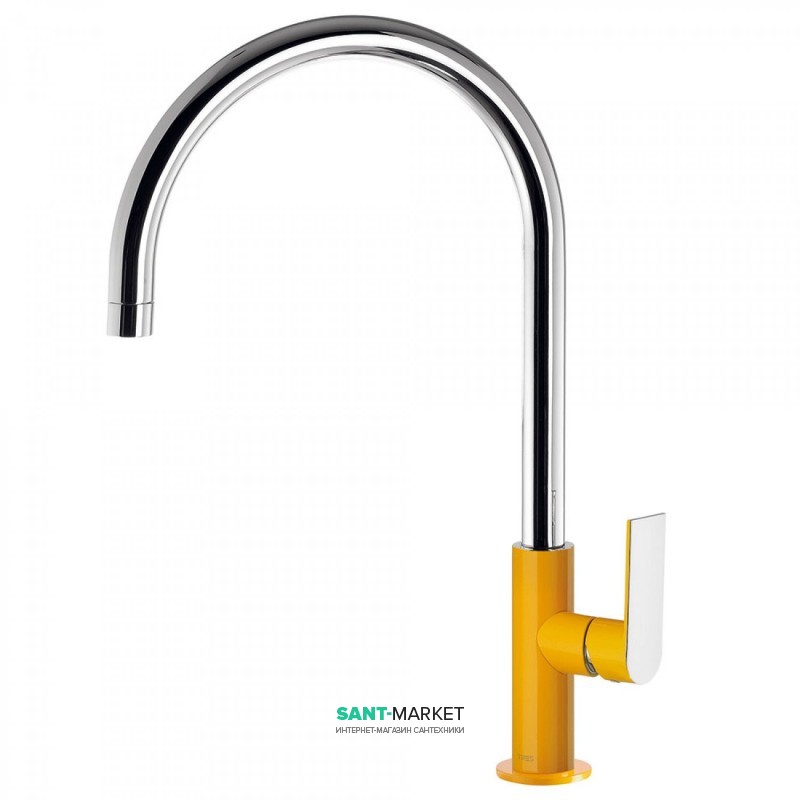 Змішувач для кухні Tres Top Tres colors одноважільний янтарно-жовтий/хром 20044002AM