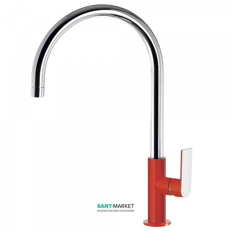 Смеситель для кухни Tres Top Tres colors однорычажный красный/хром 20044002RO
