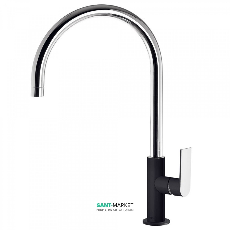 Змішувач для кухні Tres Top Tres colors одноважільний чорний/хром 20044002NE