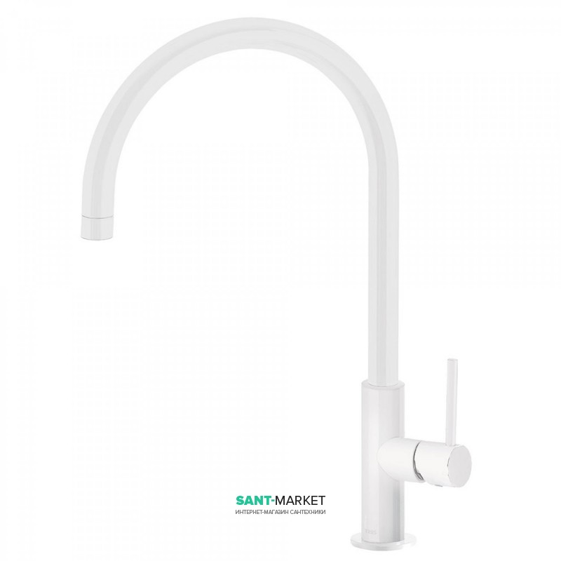 Смеситель для кухни Tres Top Tres colors однорычажный белый/хром 06254201BM