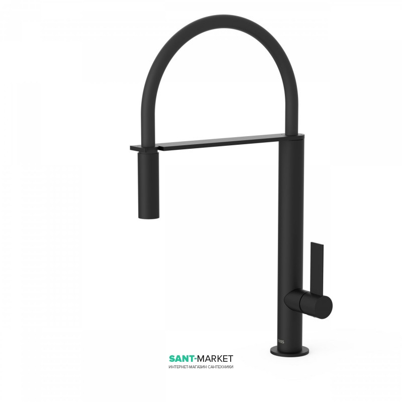 Змішувач для кухні Tres Top Tres colors з висувною лійкою чорний матовий 20548702NM