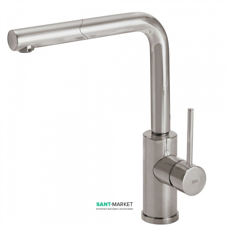 Смеситель для кухни Tres Top Tres colors с выдвижной лейкой  сталь 56243703
