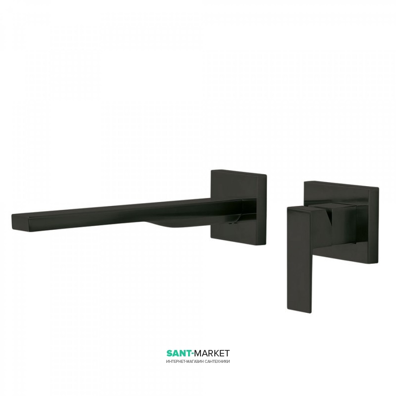 Смеситель для раковины Tres Cuadro сolors настенный однорычажный черный матовый 00620011NM