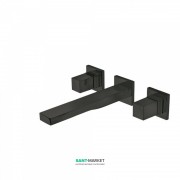 Смеситель для раковины Tres Cuadro сolors настенный двухвентильный черный матовый 00815301NM