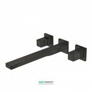 Смеситель для раковины Tres Cuadro сolors настенный двухвентильный черный матовый 00815401NM