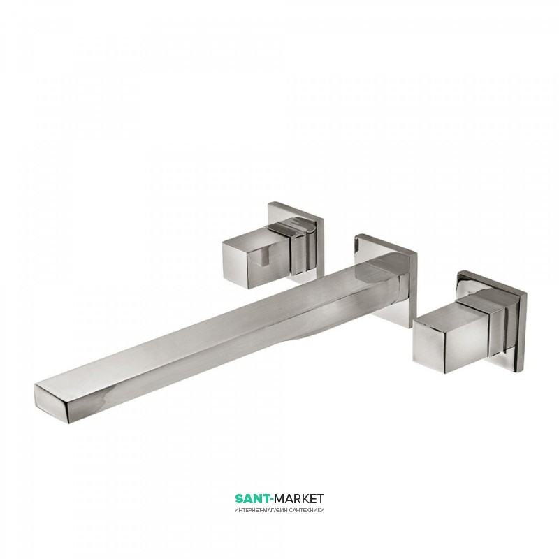 Смеситель для раковины Tres Cuadro сolors настенный двухвентильный сталь 00815401AC