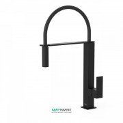 Смеситель для кухни Tres Cuadro colors с выдвижной лейкой черный матовый 00648701NM