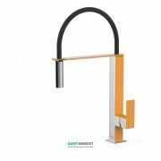 Смеситель для кухни Tres Top Tres colors с выдвижной лейкой янтарно-желтый/хром 00648701AM