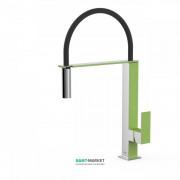 Змішувач для кухні Tres Top Tres colors з висувною лійкою зелений/хром 00648701VE